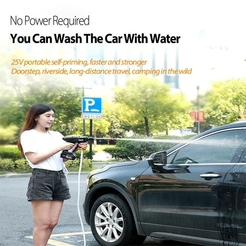 Lavadora Alta Presión Inalámbrica 60Bar 21V - Pistola Portátil