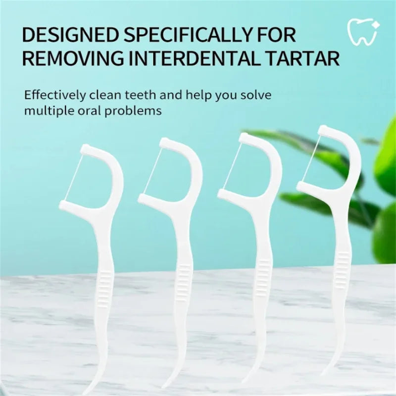 Hilo Dental Portátil Desechable - Palillos con Hilo 50/100 Piezas