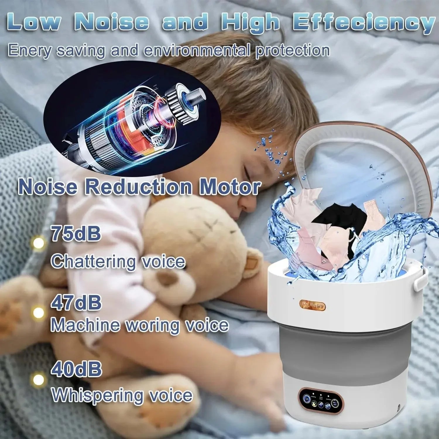 Lavadora Portátil 15L Plegable con Centrifugado - Mini Lavadora