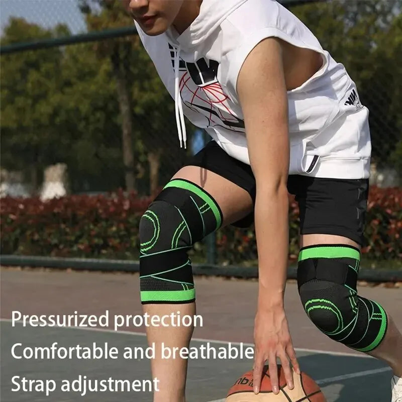 Knee Compressions Sleeve Adjustable Sports Knee Pad Patella Stabilizer Brace Support For Hiking Soccer Basketball Running Sport