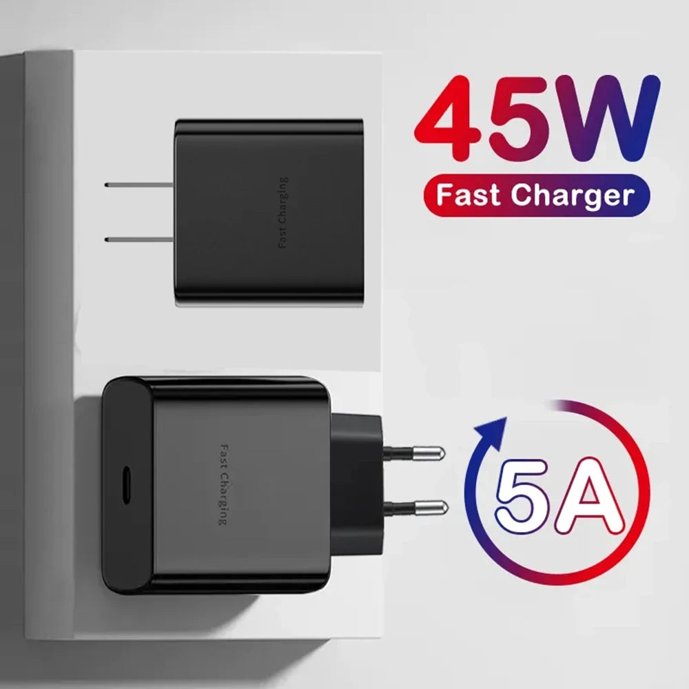 Cargador Rápido 45W PD USB-C - Samsung S22 S23 Ultra Note