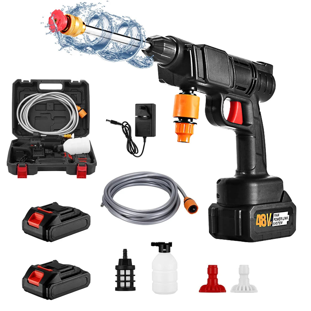 Pistola Agua Alta Presión 48V Batería Litio - 30Bar Portátil