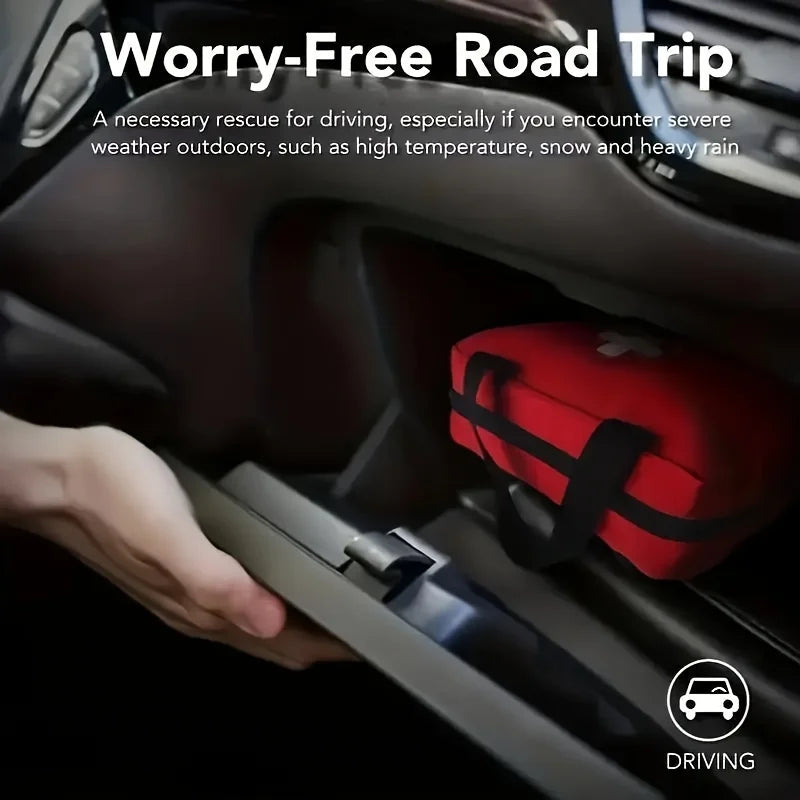 First Aid Kit - 188 pcs - for car, home, travel, camping, office or sport, fully stocked with emergency and survival essentials