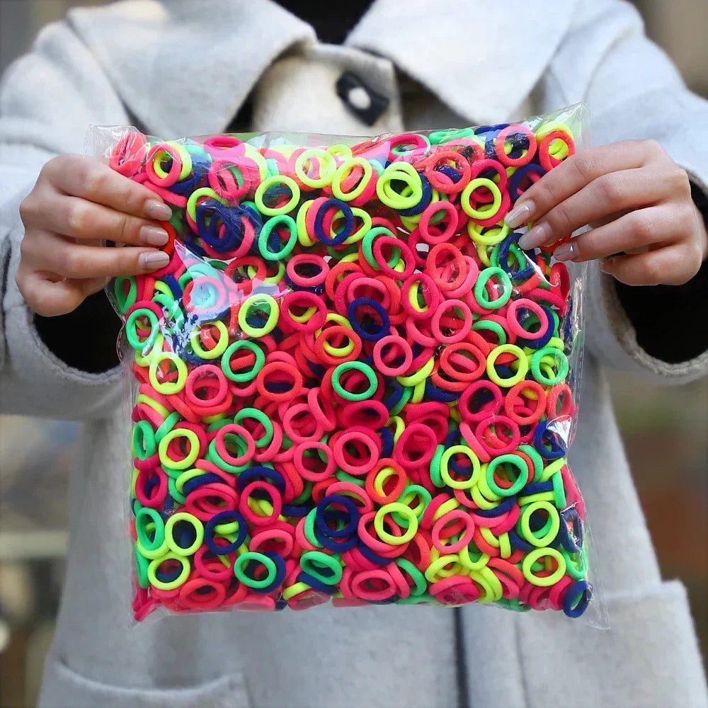 Ligas Cabello Nylon 50 Piezas - Colores Elásticas Niñas Mujer