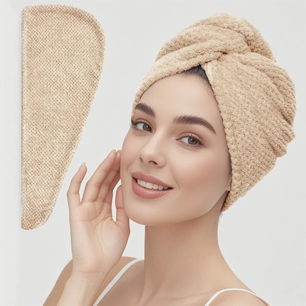 Toalla Turbante Secado Rápido Cabello - Microfibra Absorbente