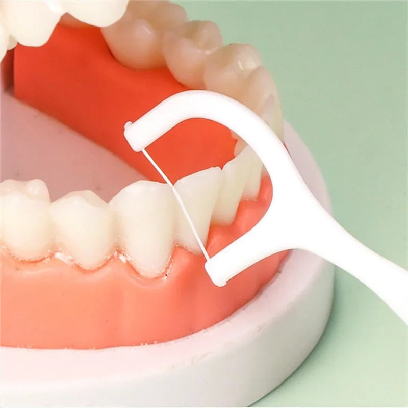 Hilo Dental Portátil Desechable - Palillos con Hilo 50/100 Piezas