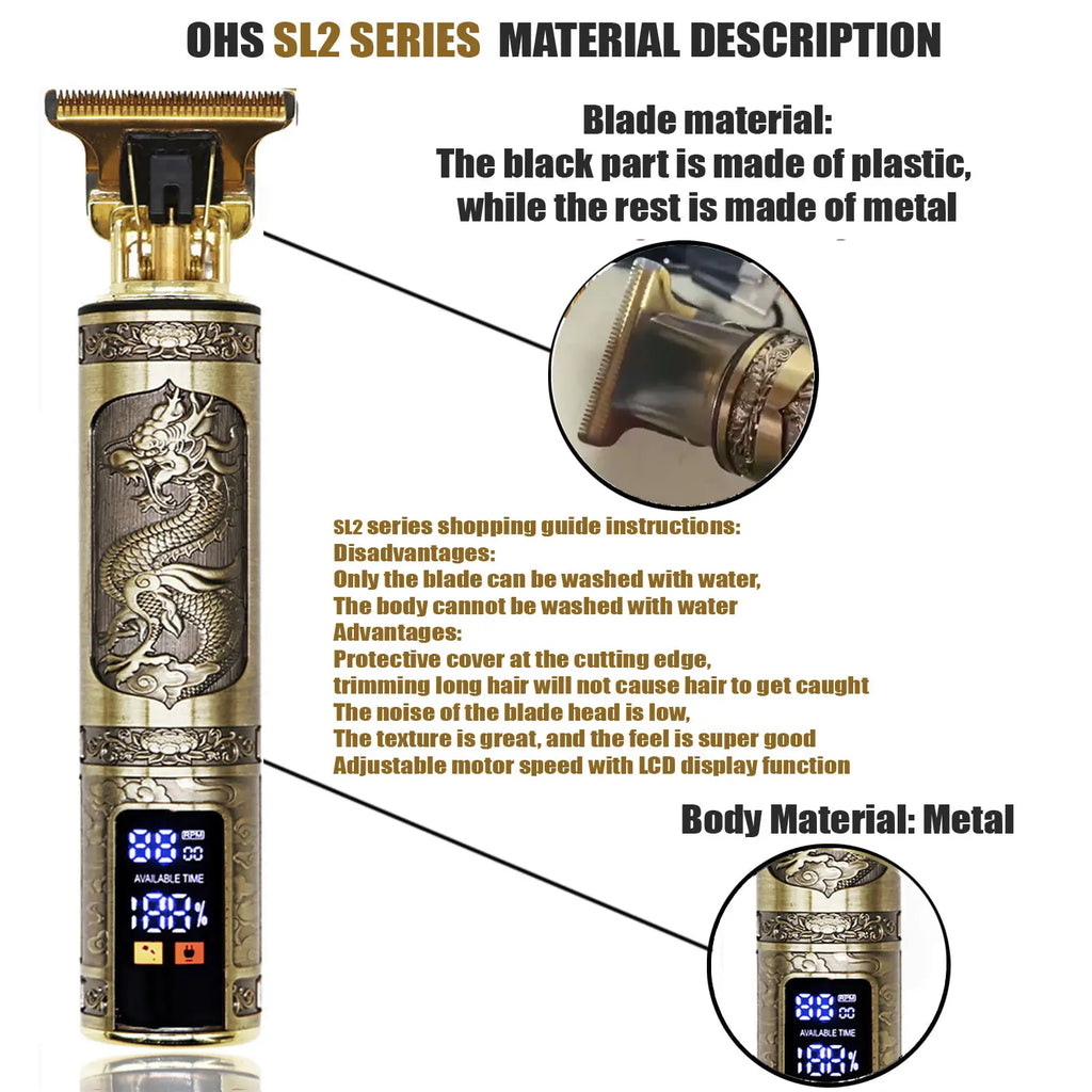 Cortadora Cabello T9 Eléctrica - Máquina Rasurar Barba 0mm Barbería