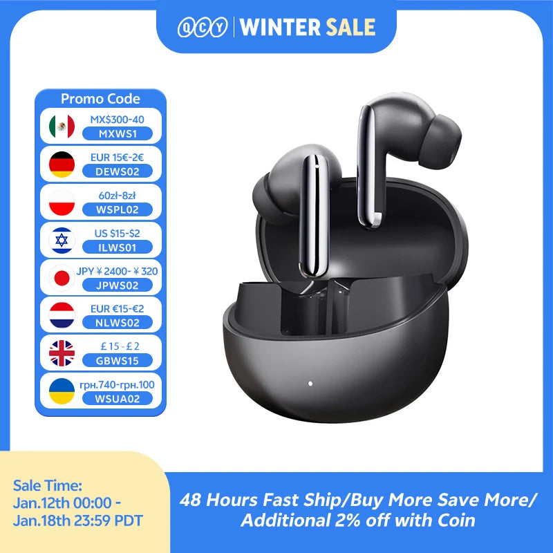 Audífonos Bluetooth QCY MeloBuds Pro ANC 5.3 - Hi-Res LDAC