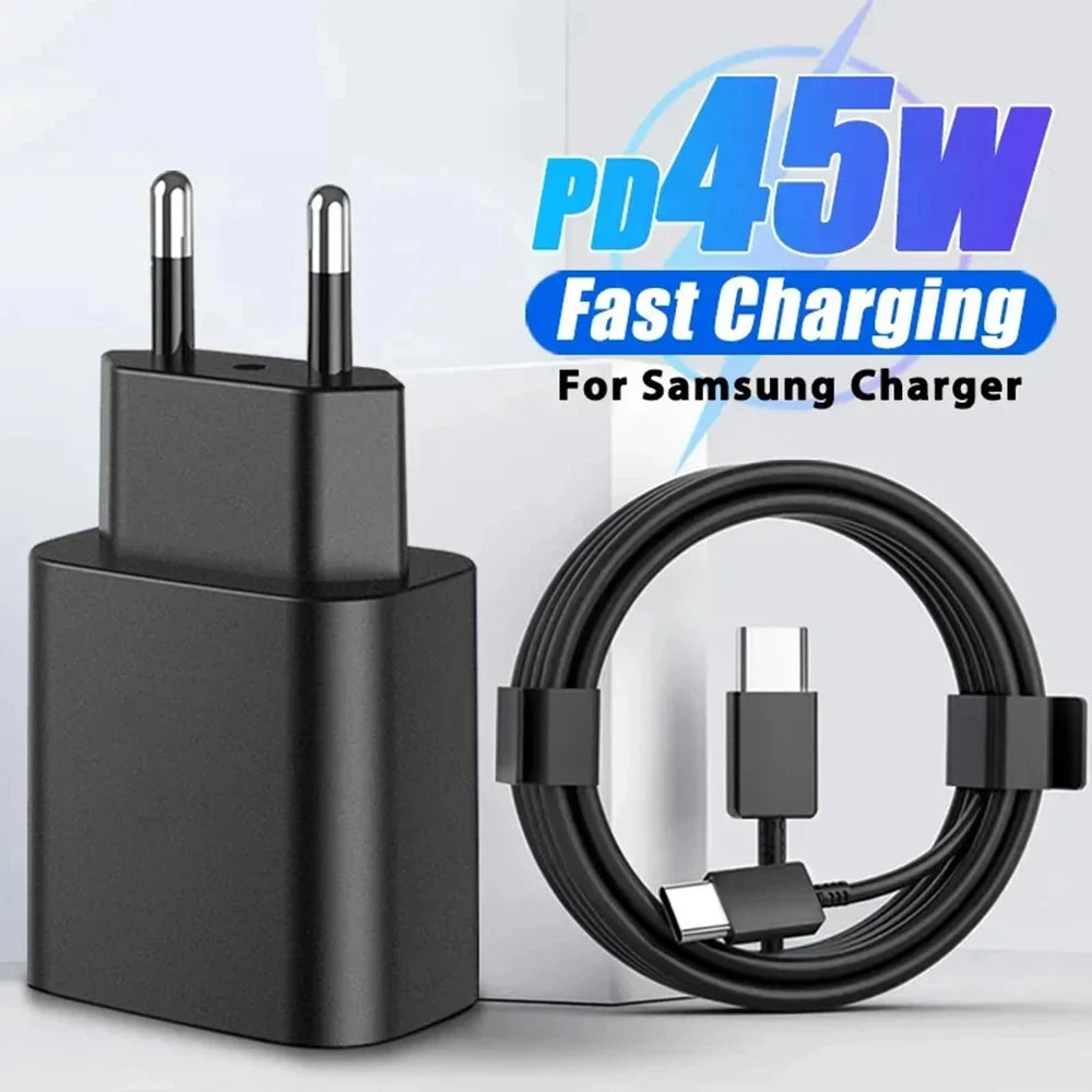 Cargador Rápido 45W PD USB-C - Samsung S22 S23 Ultra Note
