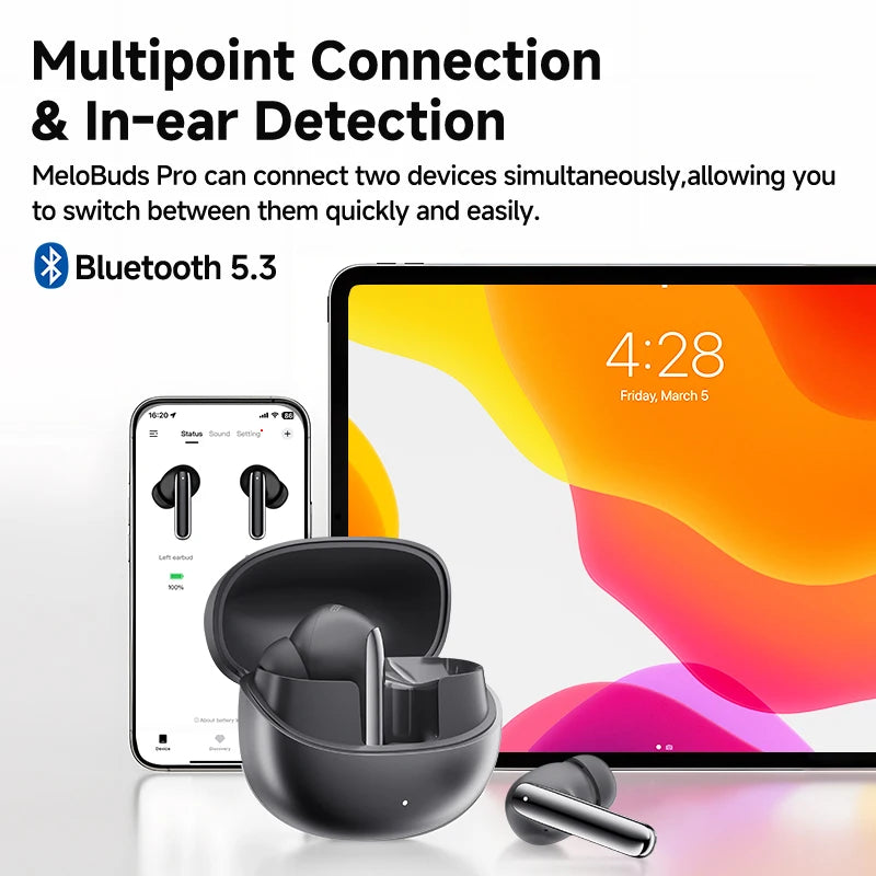 Audífonos Bluetooth QCY MeloBuds Pro ANC 5.3 - Hi-Res LDAC