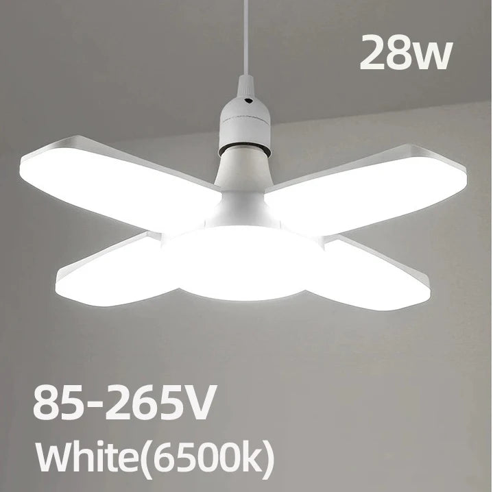 Bombilla LED E27 28W Plegable Forma Ventilador - Luz Blanca 6500K