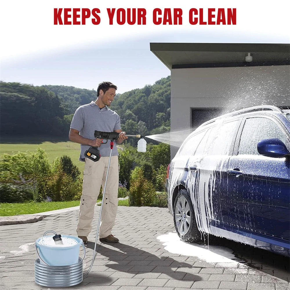 Pistola Agua Alta Presión 48V Batería Litio - 30Bar Portátil