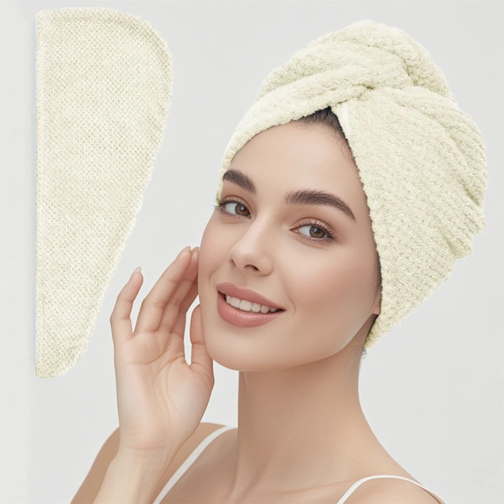 Toalla Turbante Secado Rápido Cabello - Microfibra Absorbente