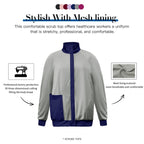 Niaahinn Nursing Scrubs Jackets Long Sleeve Professional Nurse Scrubs Uniforms Pharmacy Jacket Zipper Coat Outdoor Work Uniforms