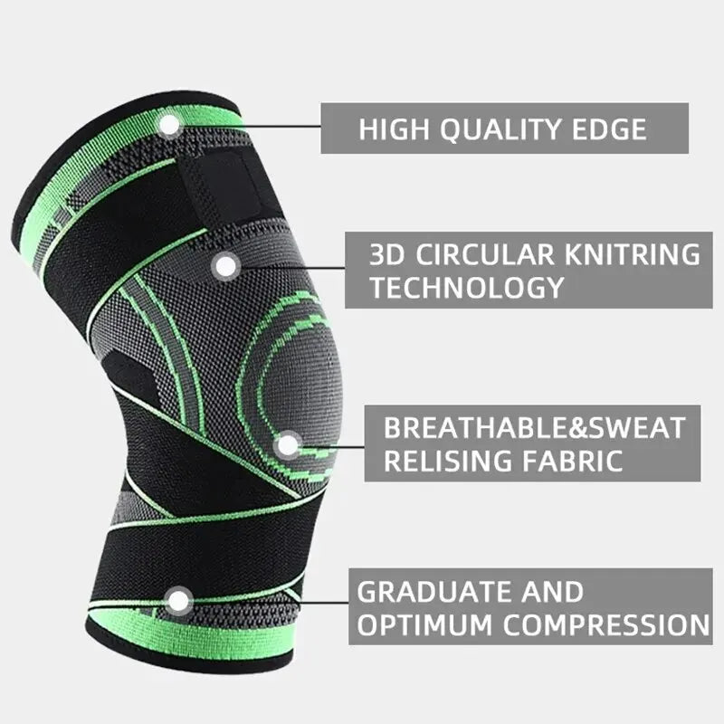 Knee Compressions Sleeve Adjustable Sports Knee Pad Patella Stabilizer Brace Support For Hiking Soccer Basketball Running Sport