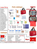 First Aid Kit - 188 pcs - for car, home, travel, camping, office or sport, fully stocked with emergency and survival essentials